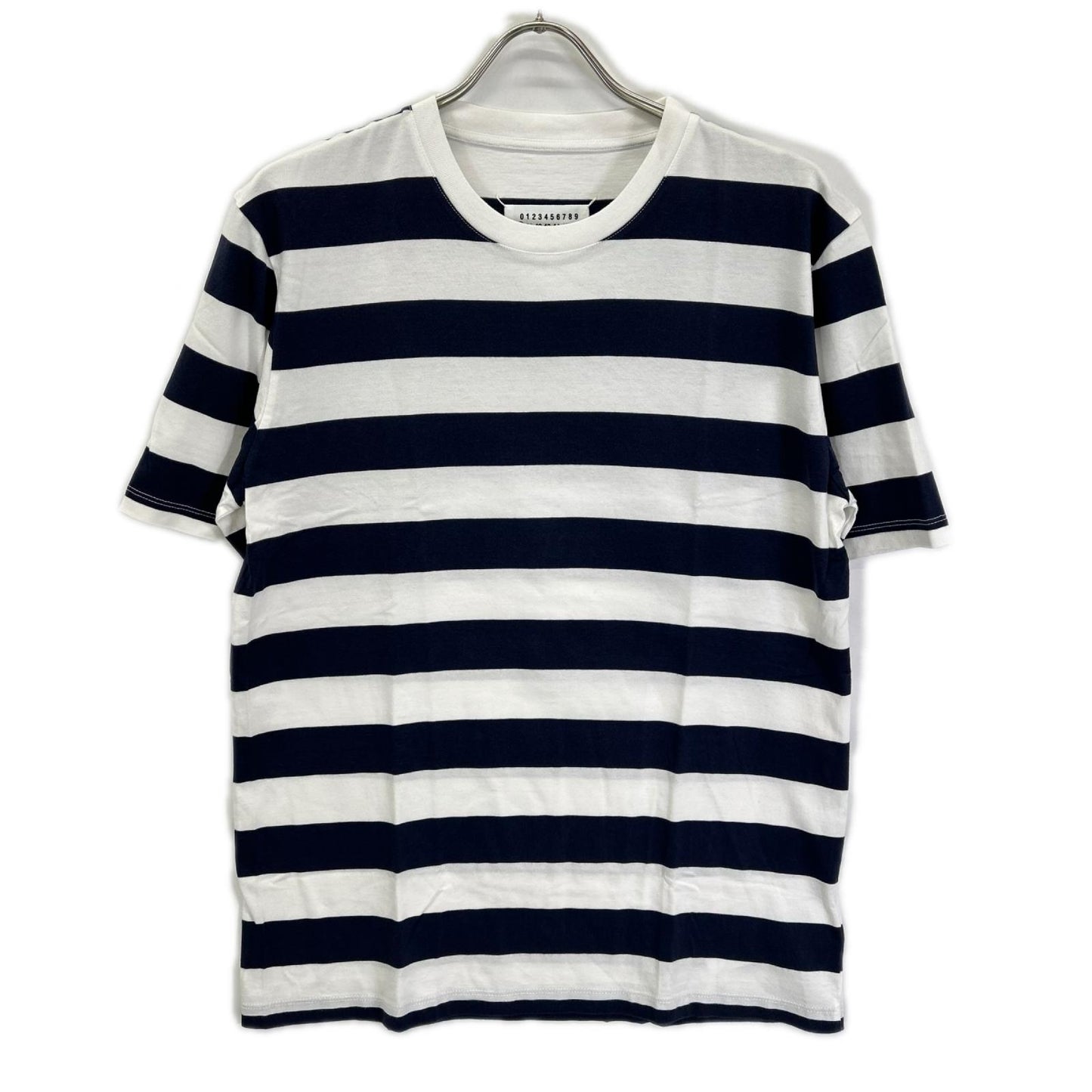Maison margiela メゾンマルジェラ 19年製 S50GC0552 ホワイト×ネイビー ボーダー半袖Tシャツ トップス