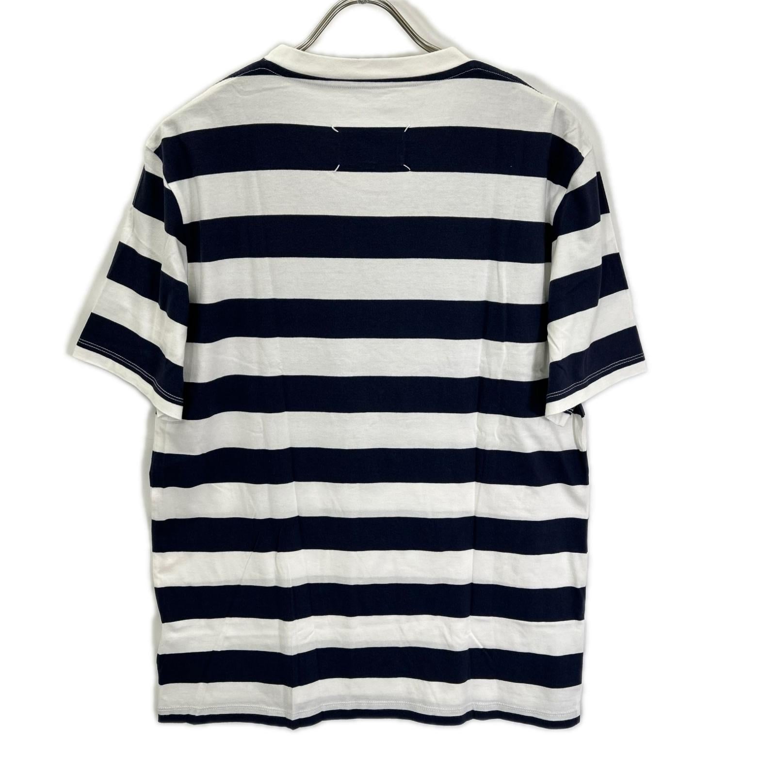 Maison margiela メゾンマルジェラ 19年製 S50GC0552 ホワイト×ネイビー ボーダー半袖Tシャツ トップス