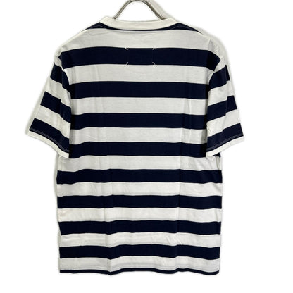 Maison margiela メゾンマルジェラ 19年製 S50GC0552 ホワイト×ネイビー ボーダー半袖Tシャツ トップス