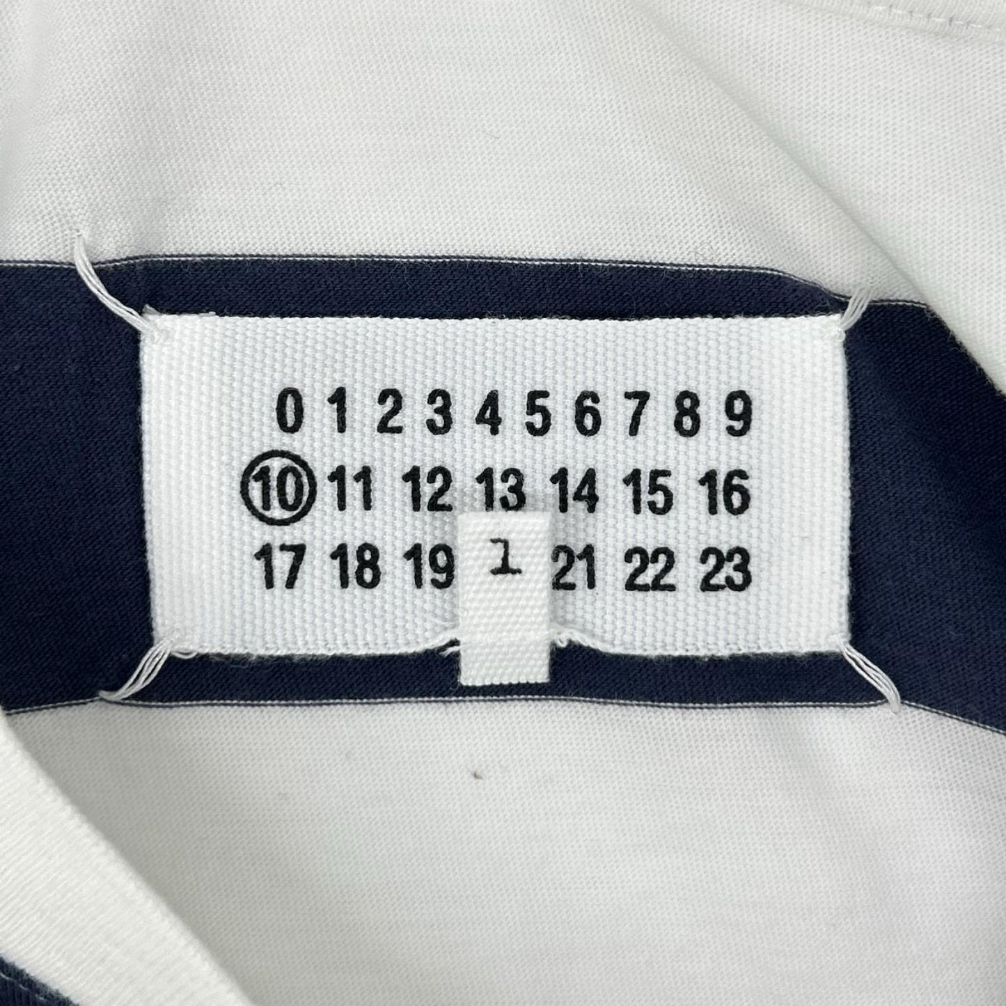 Maison margiela メゾンマルジェラ 19年製 S50GC0552 ホワイト×ネイビー ボーダー半袖Tシャツ トップス