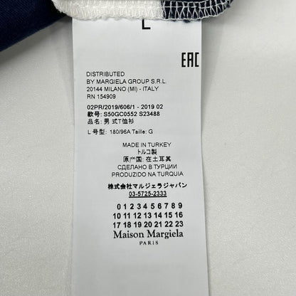 Maison margiela メゾンマルジェラ 19年製 S50GC0552 ホワイト×ネイビー ボーダー半袖Tシャツ トップス