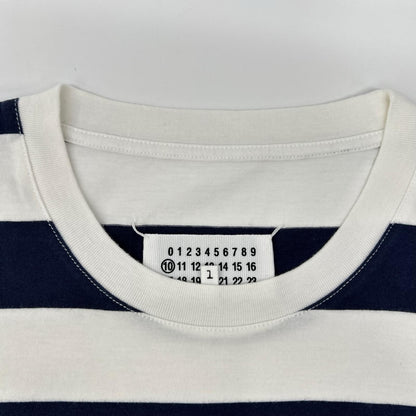 Maison margiela メゾンマルジェラ 19年製 S50GC0552 ホワイト×ネイビー ボーダー半袖Tシャツ トップス