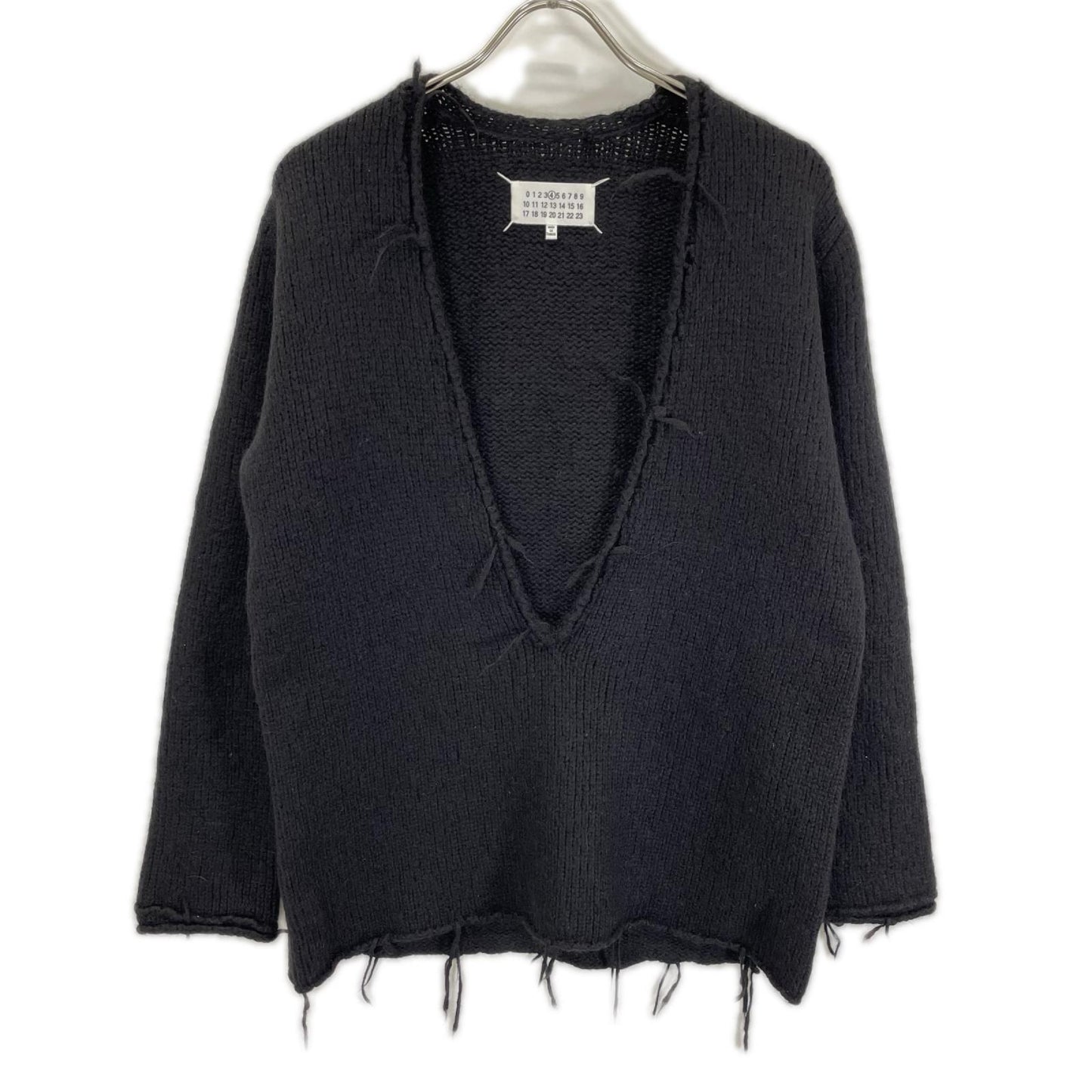 Maison margiela メゾンマルジェラ 16年製 S31GP0069 ブラック ヴァルーズ アルパカ混 フリンジ ニット トップス