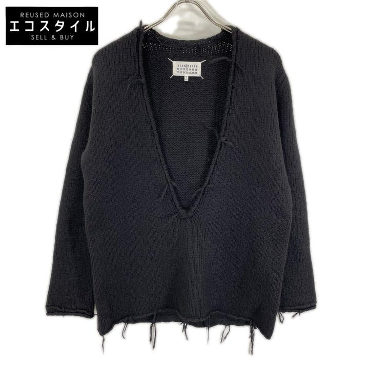 Maison margiela メゾンマルジェラ 16年製 S31GP0069 ブラック ヴァルーズ アルパカ混 フリンジ ニット トップス