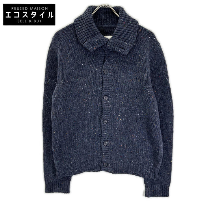 MARTIN MARGIELA マルタンマルジェラ 08年製 ここのえ期　30HA166 ネイビー ウール ネップ柄 ボタンカーディガン トップス