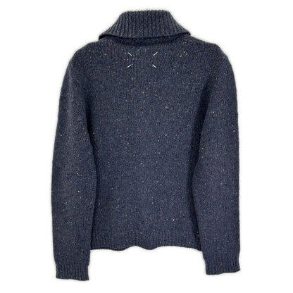 MARTIN MARGIELA マルタンマルジェラ 08年製 ここのえ期　30HA166 ネイビー ウール ネップ柄 ボタンカーディガン トップス