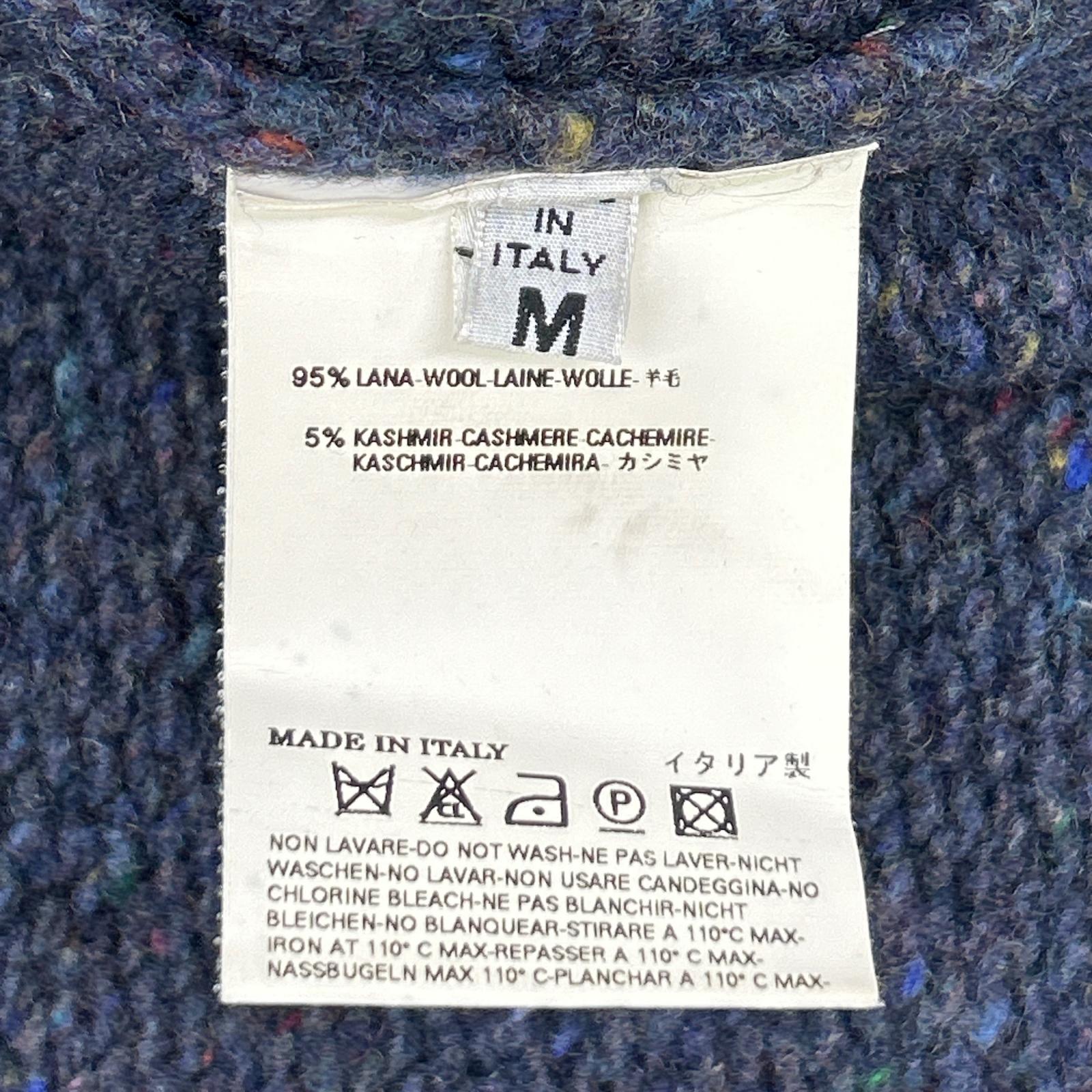 MARTIN MARGIELA マルタンマルジェラ 08年製 ここのえ期　30HA166 ネイビー ウール ネップ柄 ボタンカーディガン トップス