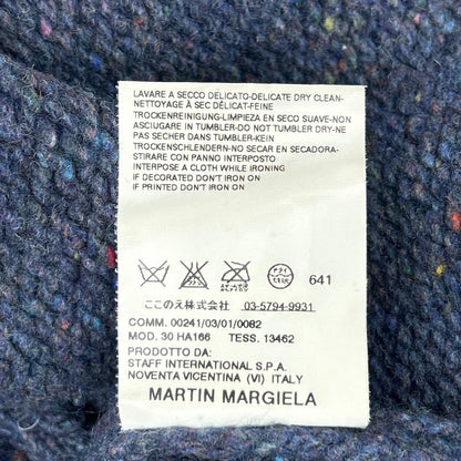 MARTIN MARGIELA マルタンマルジェラ 08年製 ここのえ期　30HA166 ネイビー ウール ネップ柄 ボタンカーディガン トップス