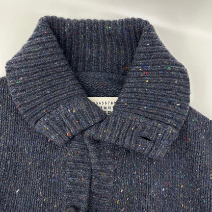 MARTIN MARGIELA マルタンマルジェラ 08年製 ここのえ期　30HA166 ネイビー ウール ネップ柄 ボタンカーディガン トップス