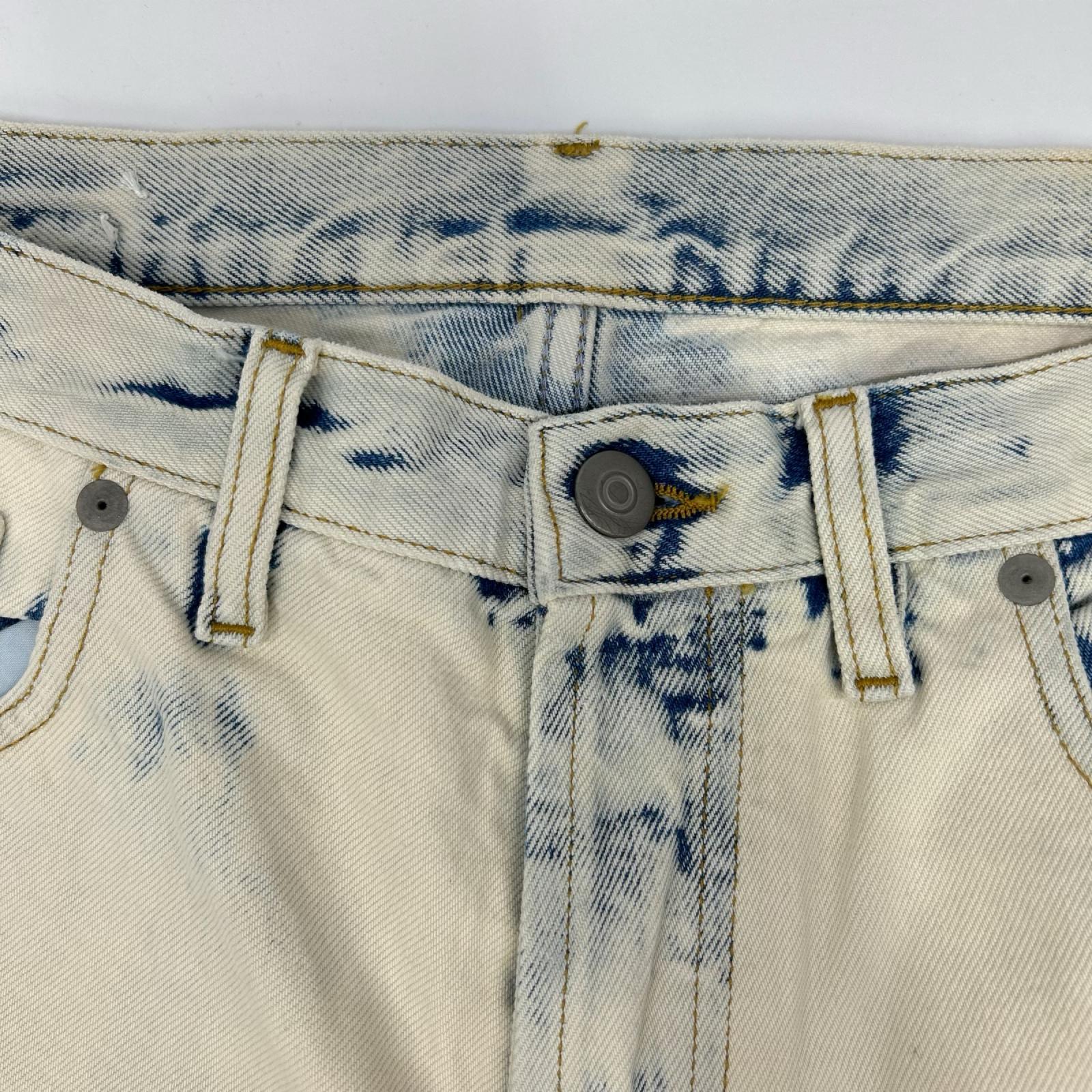 Maison margiela メゾンマルジェラ 20年製 S30LA0172 ブルー×ホワイト コーティング カットオフデニム ボトムス