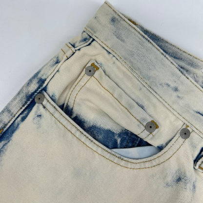 Maison margiela メゾンマルジェラ 20年製 S30LA0172 ブルー×ホワイト コーティング カットオフデニム ボトムス