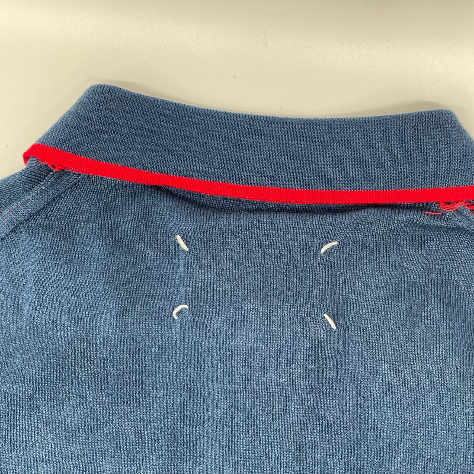 Maison margiela メゾンマルジェラ 21年製 S50HA0979 ネイビー COTTON KNIT ポロシャツ トップス