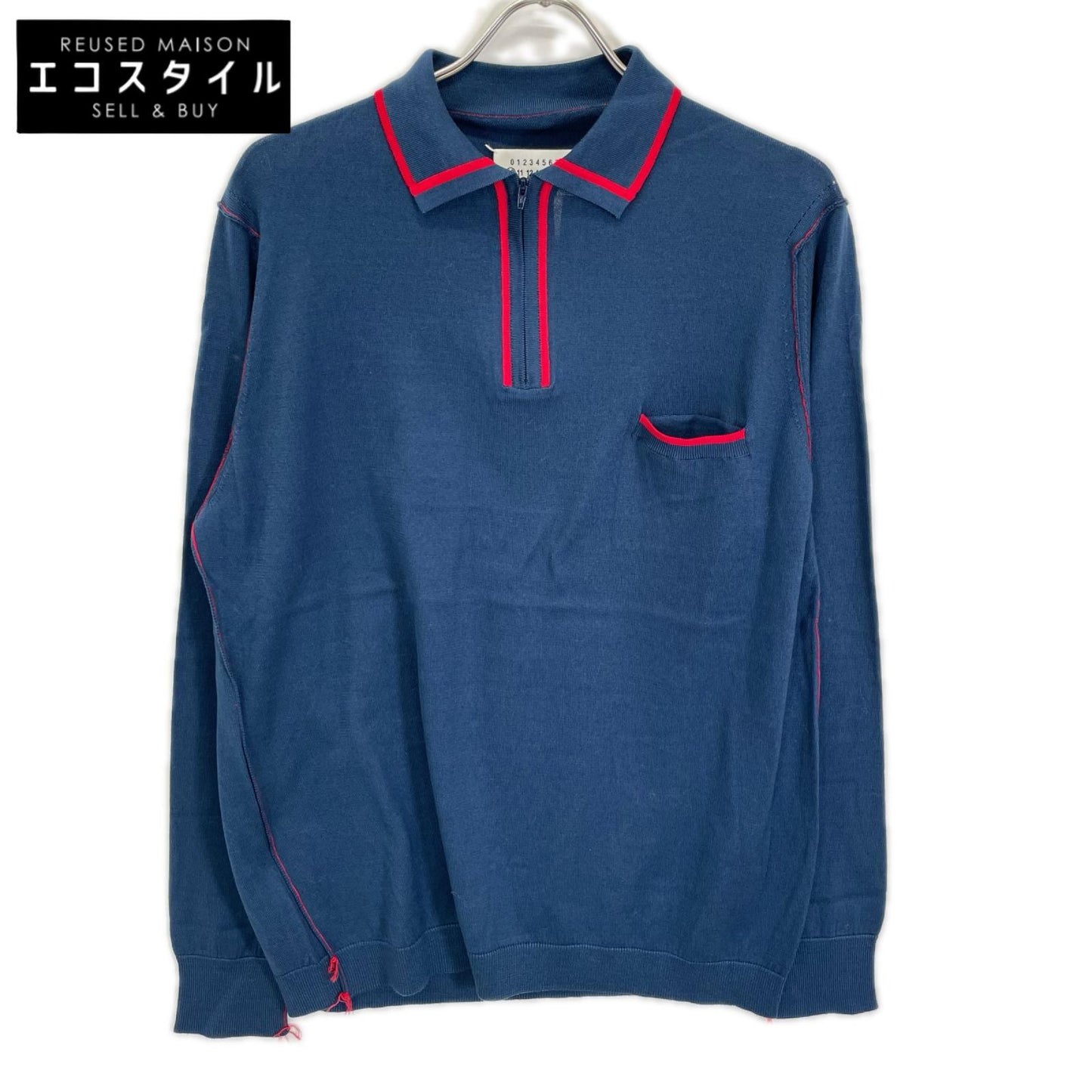 Maison margiela メゾンマルジェラ 21年製 S50HA0979 ネイビー COTTON KNIT ポロシャツ トップス