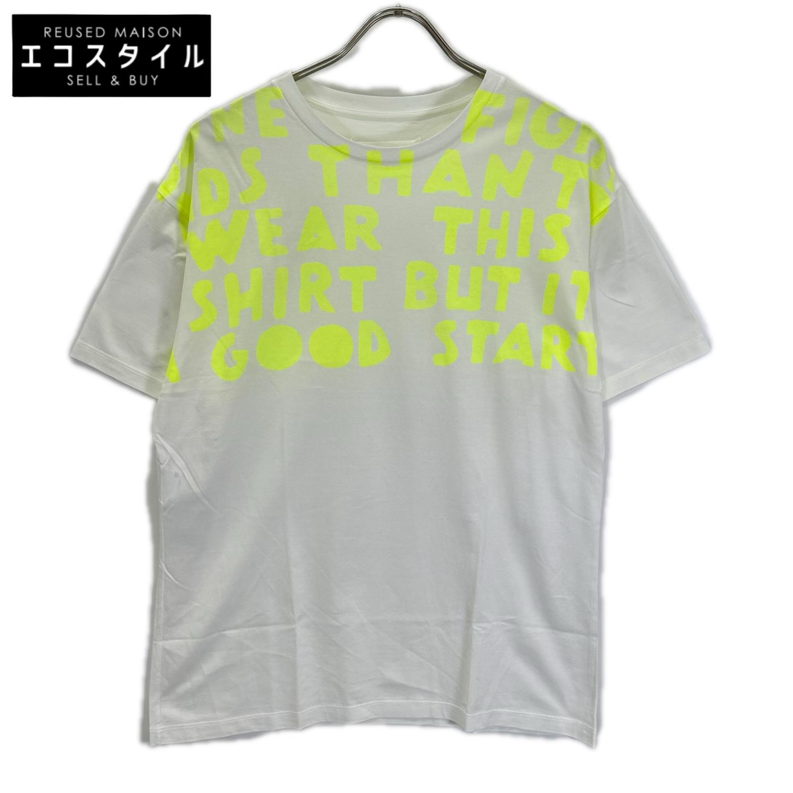 Maison margiela メゾンマルジェラ 19年製 S51GC0427 ホワイト イエロープリント AIDS エイズ Tシャツ トップス