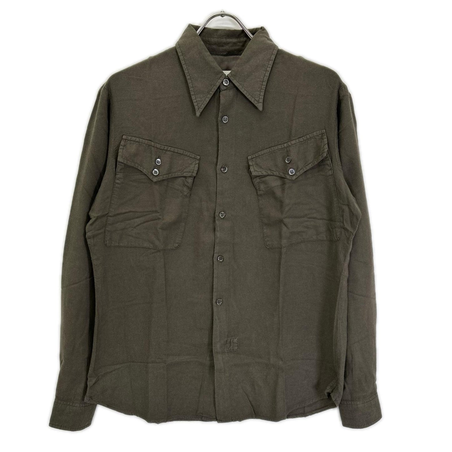 MARTIN MARGIELA マルタンマルジェラ 02年 ここのえ カーキ コットンレーヨン フラップポケットシャツ トップス
