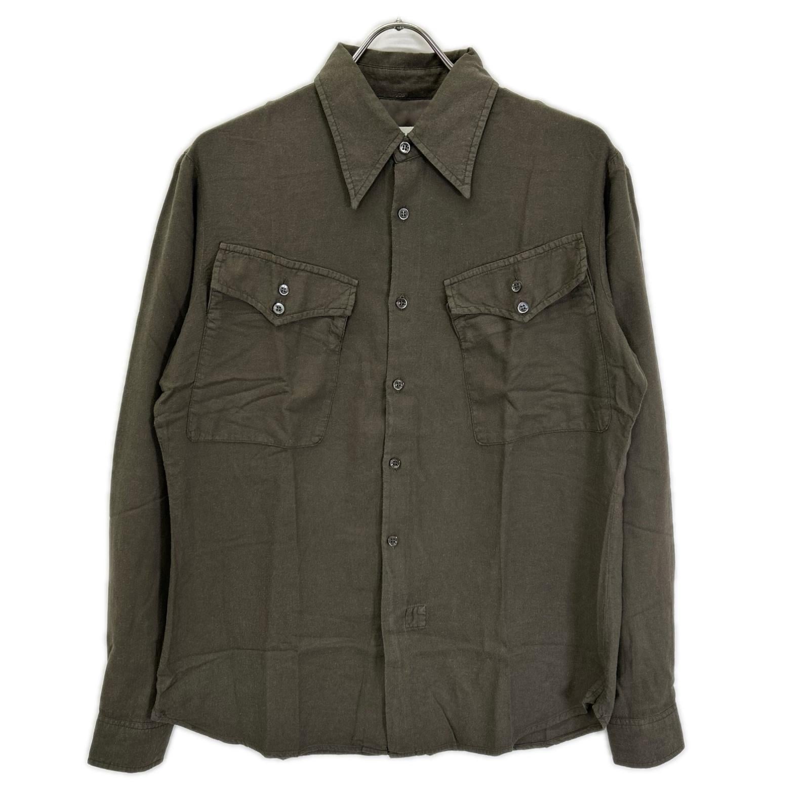 MARTIN MARGIELA マルタンマルジェラ 02年 ここのえ カーキ コットンレーヨン フラップポケットシャツ トップス