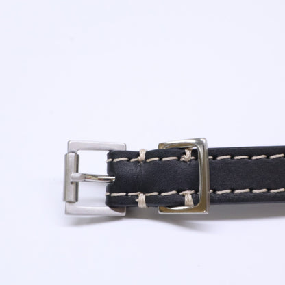 Maison margiela メゾンマルジェラ 【美品】ホワイトステッチ レザー 二重 ナロー ベルト