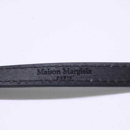 Maison margiela メゾンマルジェラ 【美品】ホワイトステッチ レザー 二重 ナロー ベルト
