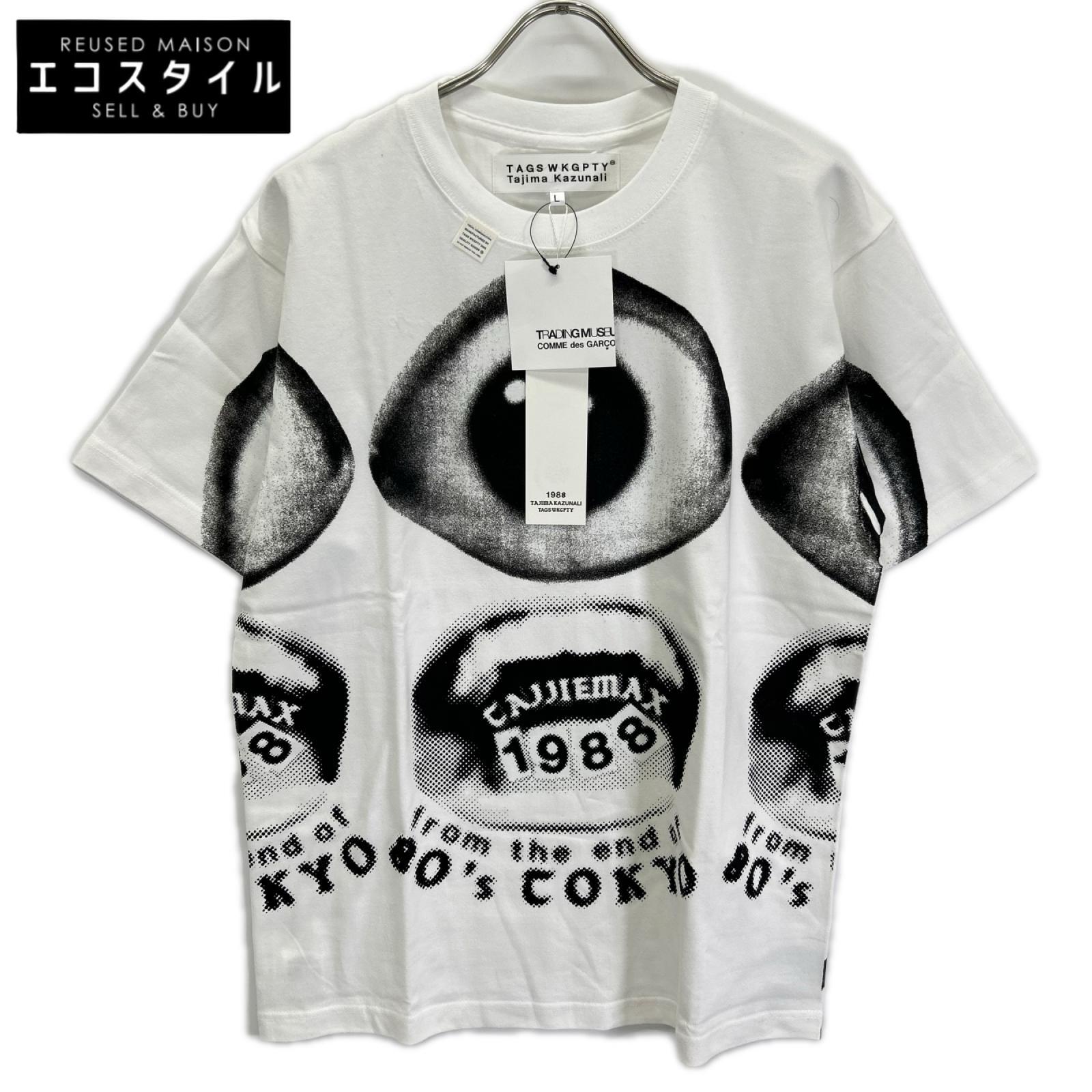 TAGS WKGPTY タグス ワーキングパーティ ×TAJIMA KAZUNARI ホワイト 80s TOKYO プリントTシャツ トップス
