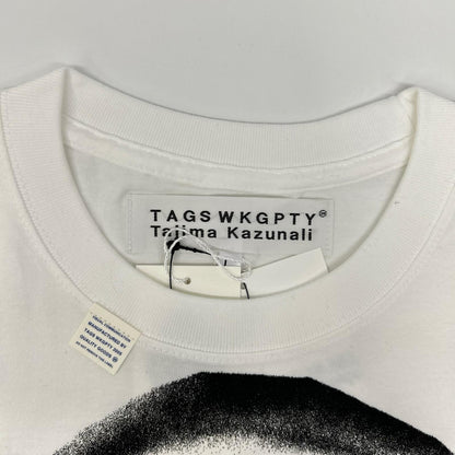TAGS WKGPTY タグス ワーキングパーティ ×TAJIMA KAZUNARI ホワイト 80s TOKYO プリントTシャツ トップス