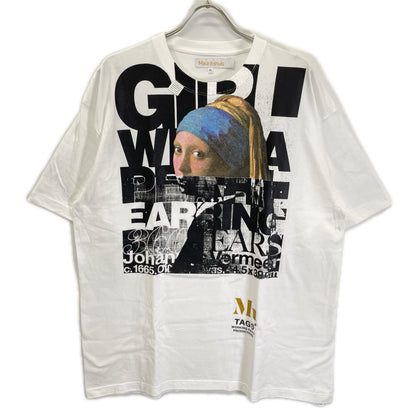 TAGS WKGPTY タグス ワーキングパーティ ×Mauritshuis ホワイト 真珠の耳飾りの女 プリントTシャツ トップス