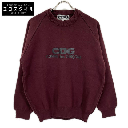CDG シーディージー 24AW SN-N009 バーガンディ プリント クルーネックニットトップス トップス
