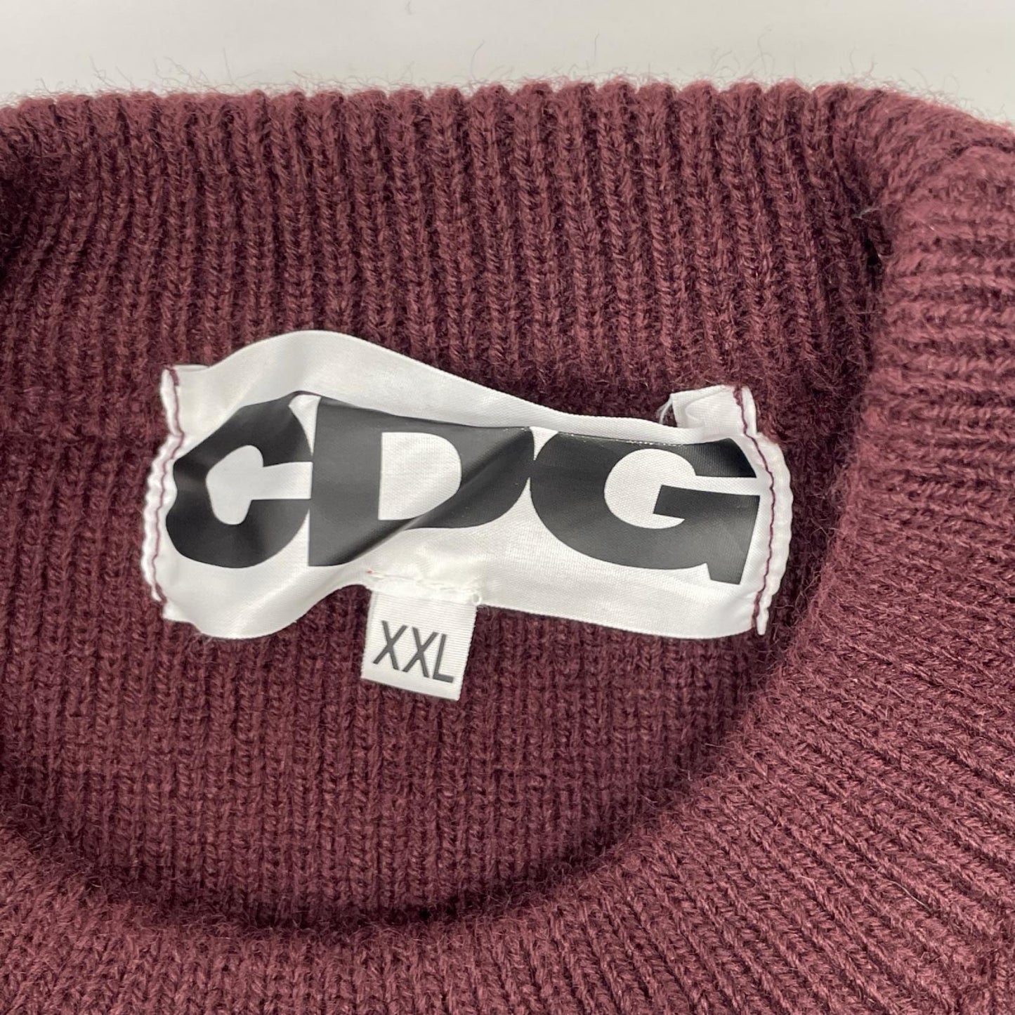 CDG シーディージー 24AW SN-N009 バーガンディ プリント クルーネックニットトップス トップス