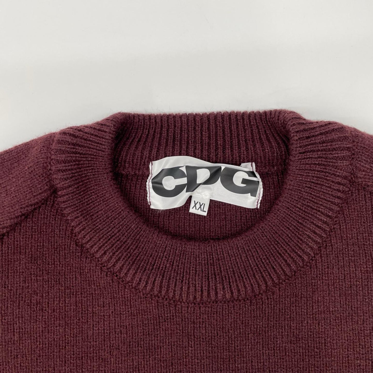 CDG シーディージー 24AW SN-N009 バーガンディ プリント クルーネックニットトップス トップス