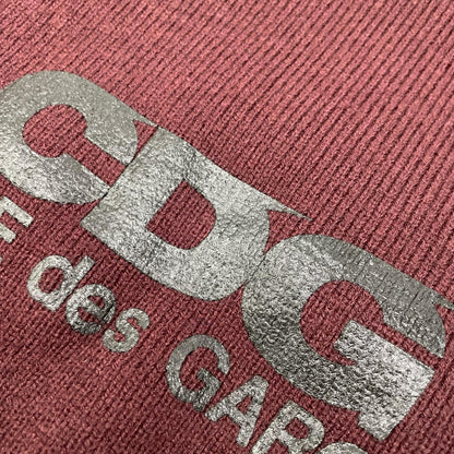CDG シーディージー 24AW SN-N009 バーガンディ プリント クルーネックニットトップス トップス