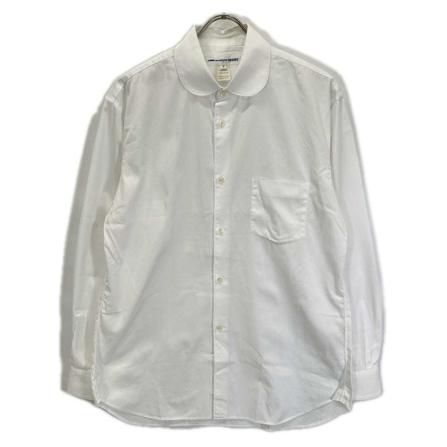 COMMEdesGARCONS SHIRT コムデギャルソンシャツ 18AW FZ-B223 ホワイト ラウンドカラー コットン ドレスシャツ トップス