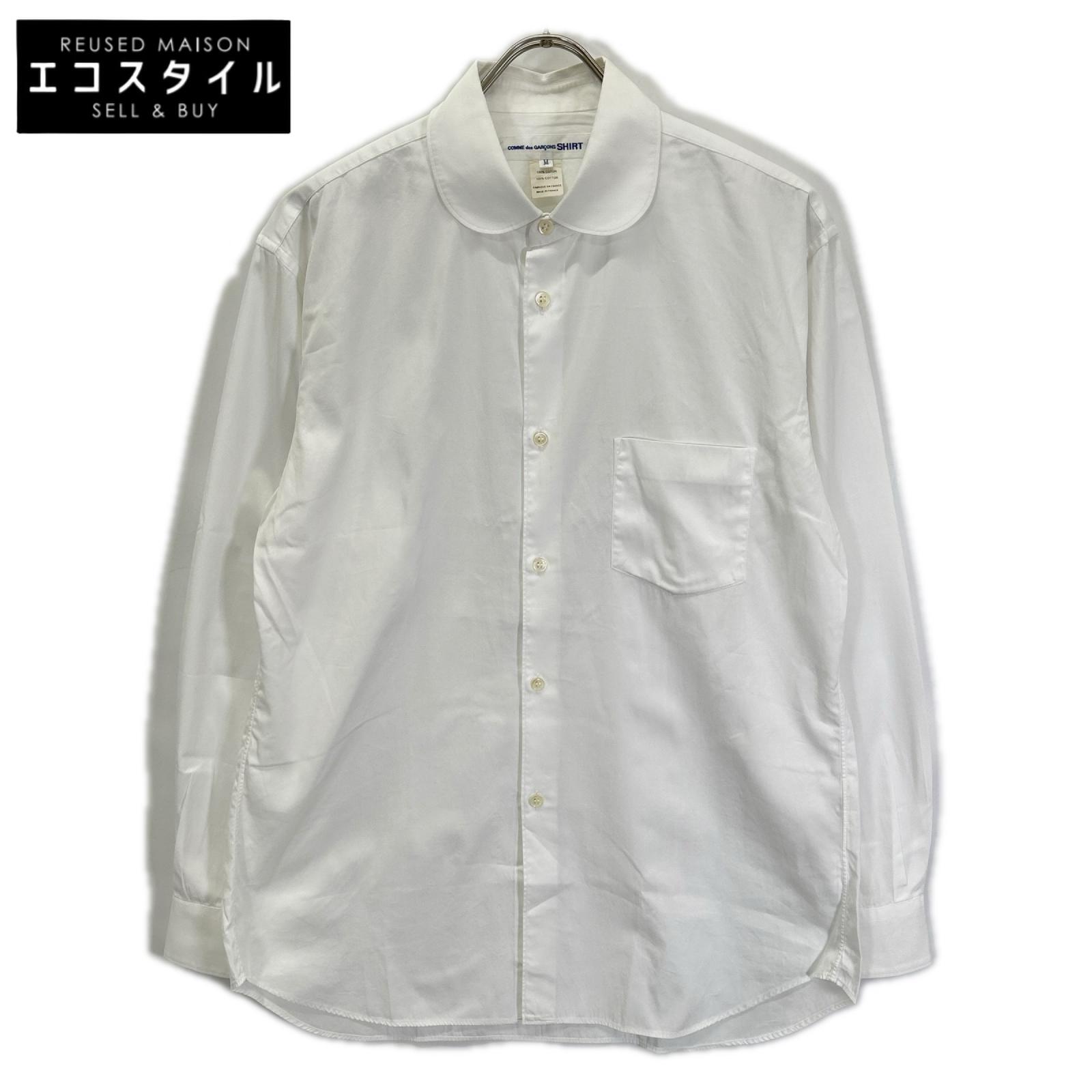 COMMEdesGARCONS SHIRT コムデギャルソンシャツ 18AW FZ-B223 ホワイト ラウンドカラー コットン ドレスシャツ トップス