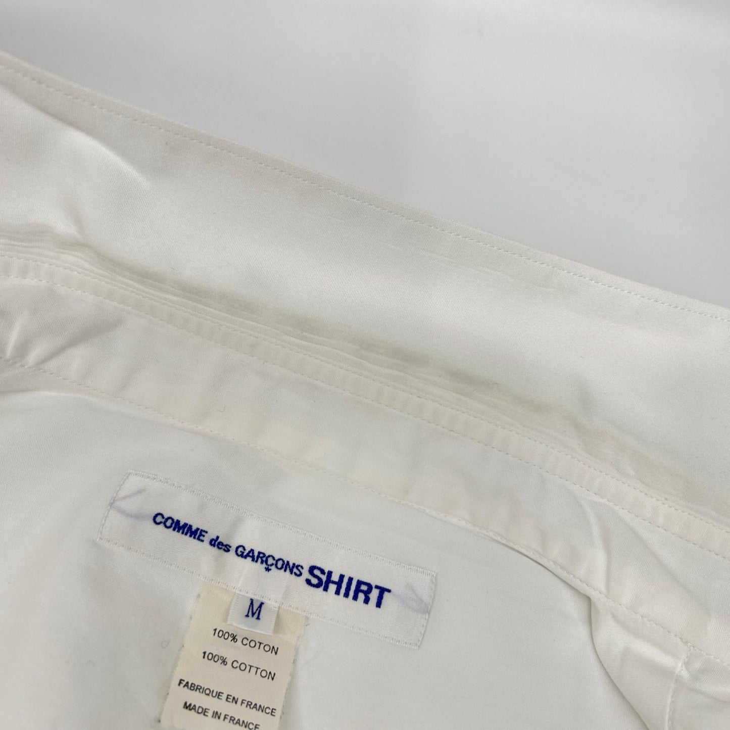COMMEdesGARCONS SHIRT コムデギャルソンシャツ 18AW FZ-B223 ホワイト ラウンドカラー コットン ドレスシャツ トップス