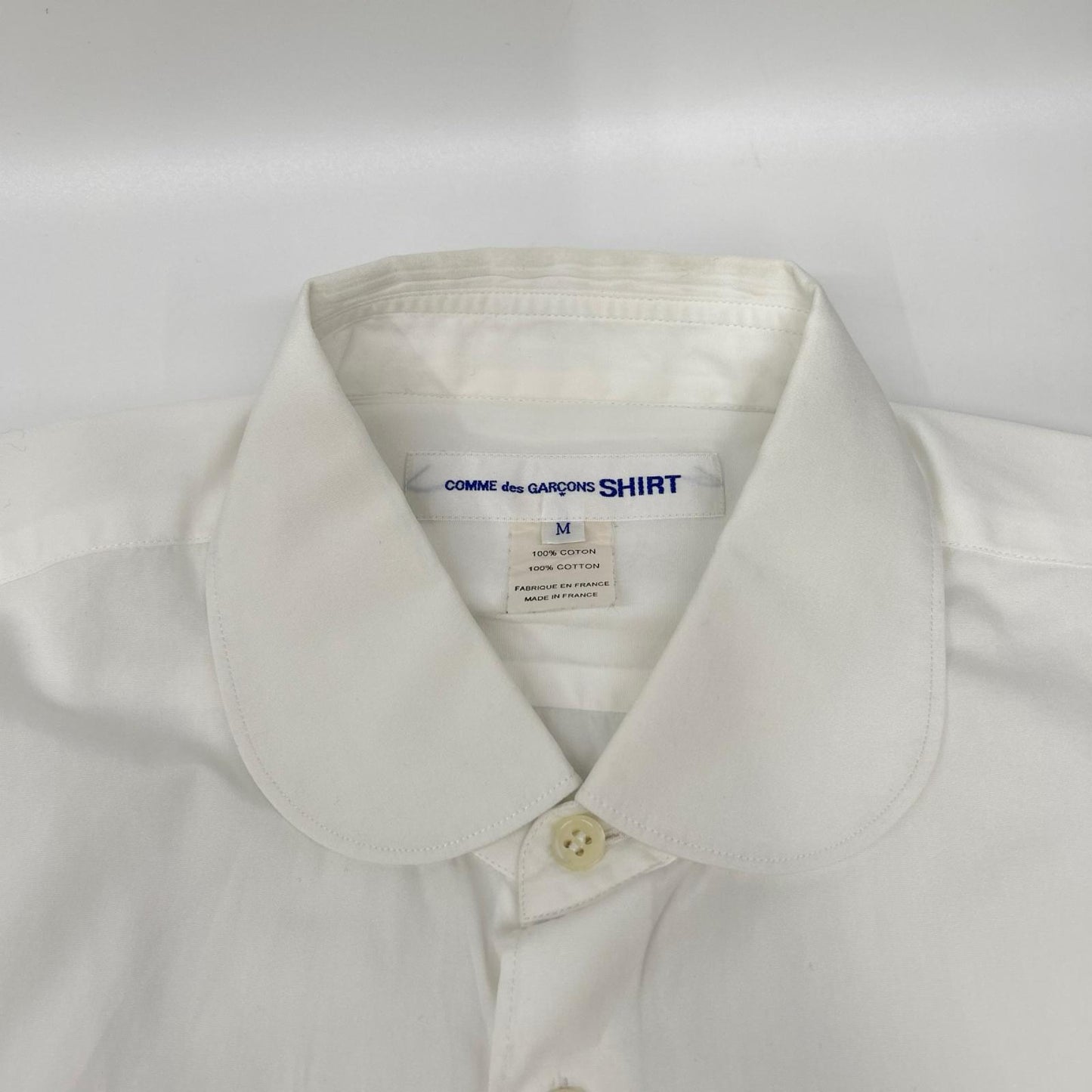 COMMEdesGARCONS SHIRT コムデギャルソンシャツ 18AW FZ-B223 ホワイト ラウンドカラー コットン ドレスシャツ トップス