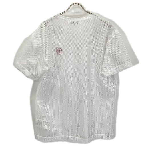 PLAYCOMMEdesGARCONS プレイコムデギャルソン 26SS AX-T351 ホワイト RED EMBLEM MESH TEE Tシャツ トップス