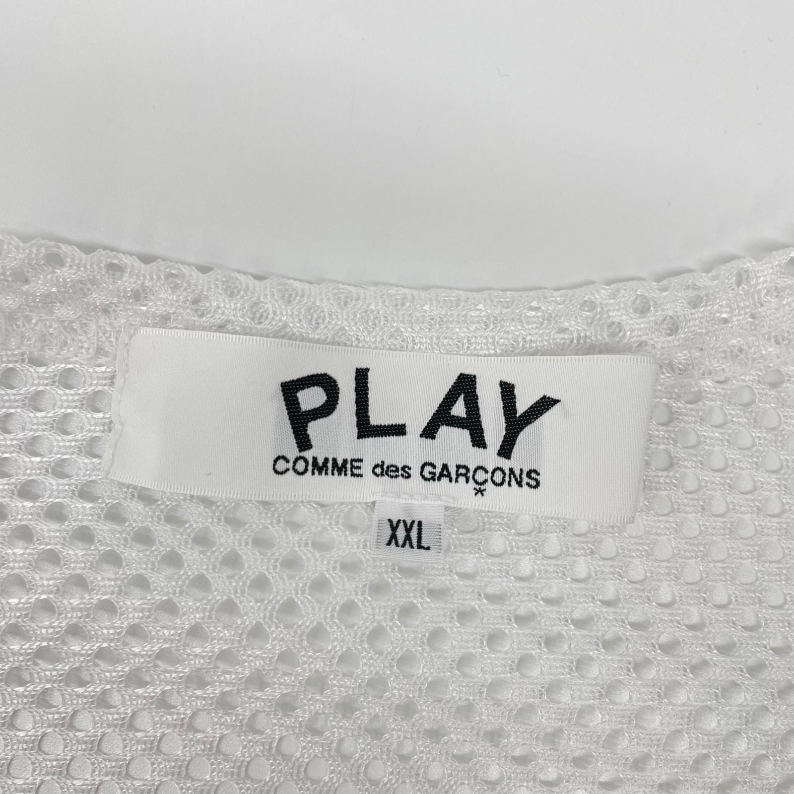 PLAYCOMMEdesGARCONS プレイコムデギャルソン 26SS AX-T351 ホワイト RED EMBLEM MESH TEE Tシャツ トップス