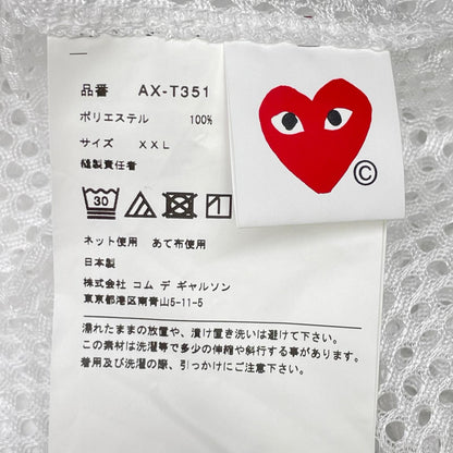 PLAYCOMMEdesGARCONS プレイコムデギャルソン 26SS AX-T351 ホワイト RED EMBLEM MESH TEE Tシャツ トップス
