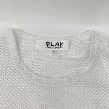 PLAYCOMMEdesGARCONS プレイコムデギャルソン 26SS AX-T351 ホワイト RED EMBLEM MESH TEE Tシャツ トップス