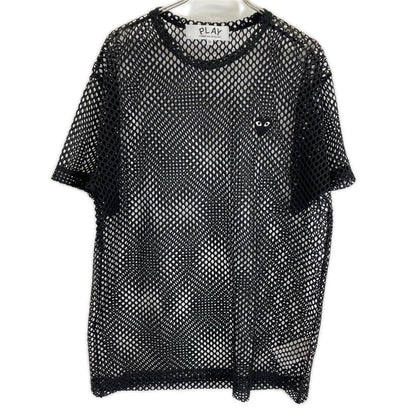 PLAYCOMMEdesGARCONS プレイコムデギャルソン 26SS AX-T352 ブラック BLACK EMBLEM MESH TEE Tシャツ トップス