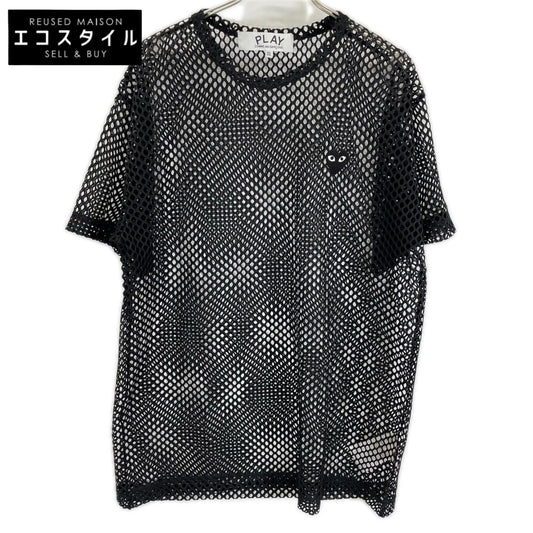 PLAYCOMMEdesGARCONS プレイコムデギャルソン 26SS AX-T352 ブラック BLACK EMBLEM MESH TEE Tシャツ トップス