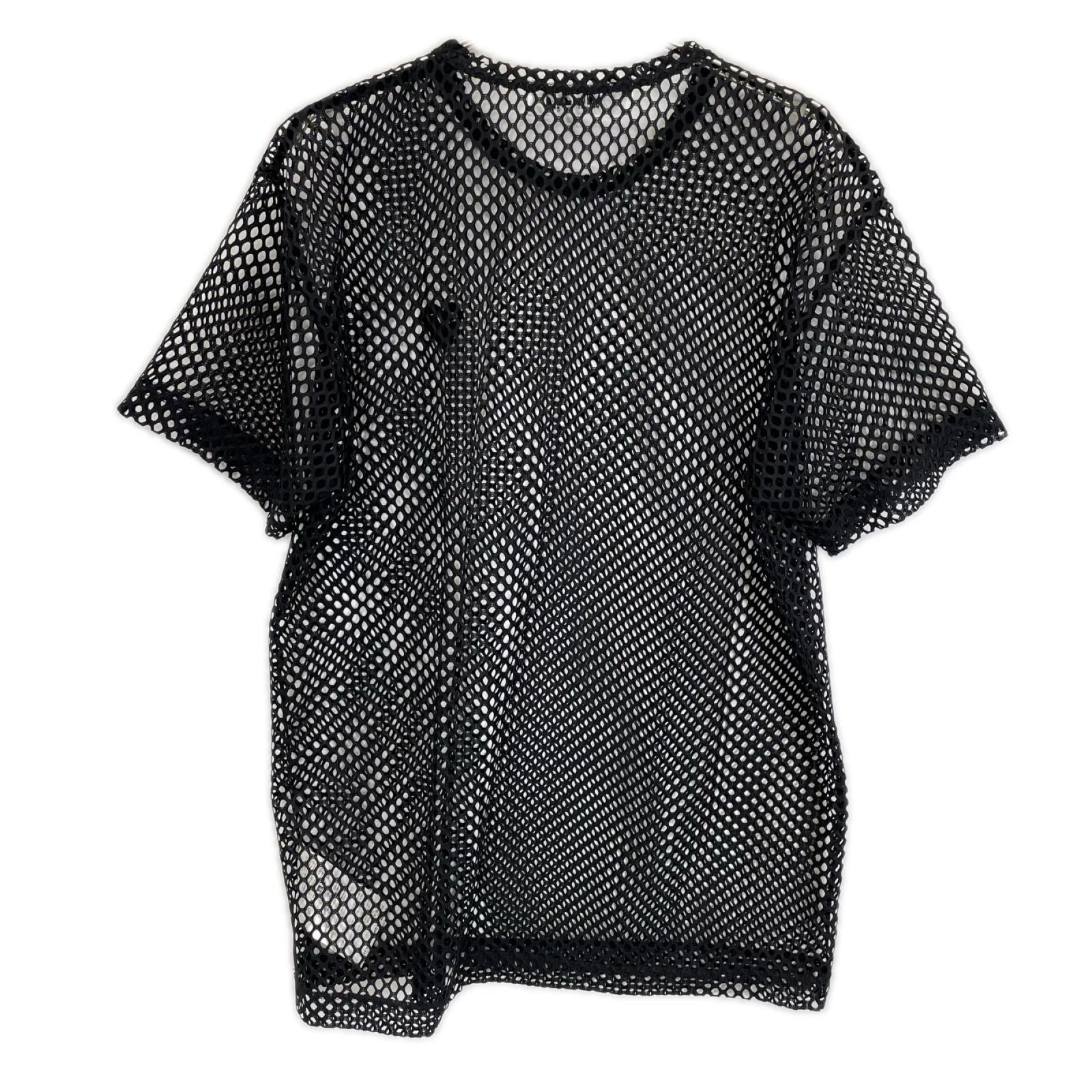 PLAYCOMMEdesGARCONS プレイコムデギャルソン 26SS AX-T352 ブラック BLACK EMBLEM MESH TEE Tシャツ トップス