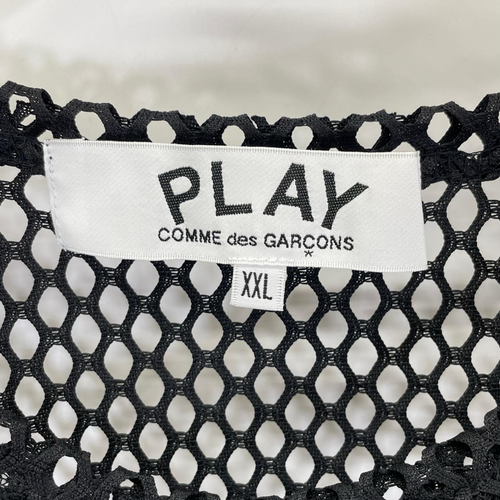 PLAYCOMMEdesGARCONS プレイコムデギャルソン 26SS AX-T352 ブラック BLACK EMBLEM MESH TEE Tシャツ トップス