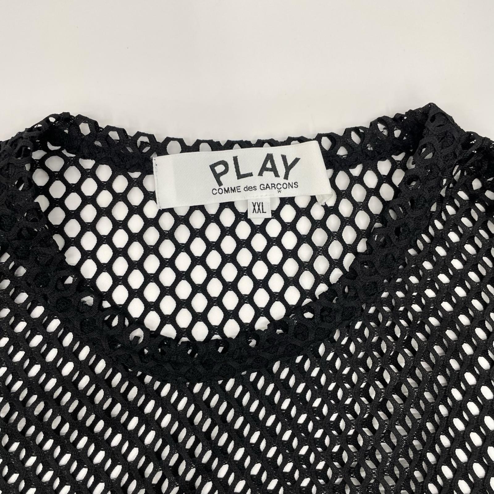 PLAYCOMMEdesGARCONS プレイコムデギャルソン 26SS AX-T352 ブラック BLACK EMBLEM MESH TEE Tシャツ トップス