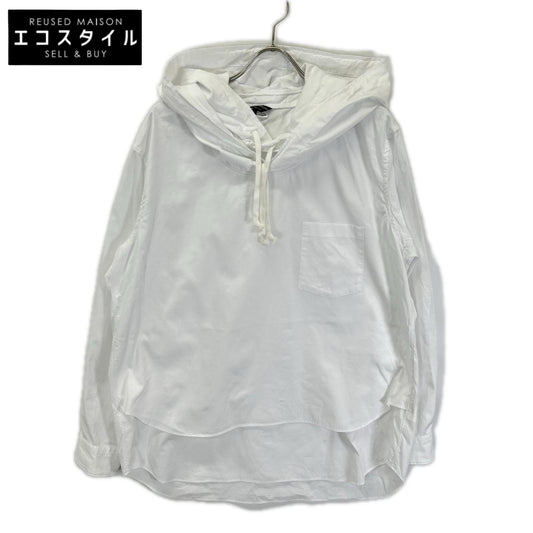 COMMEdesGARCONS HOMME PLUS コムデギャルソンオムプリュス 26SS PQ-B019 ホワイト コットンダブルレイヤード パーカー トップス