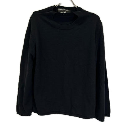 COMMEdesGARCONS HOMME PLUS コムデギャルソンオムプリュス 24SS PM-N017 ブラック ウール ドッキング ダブルニット トップス