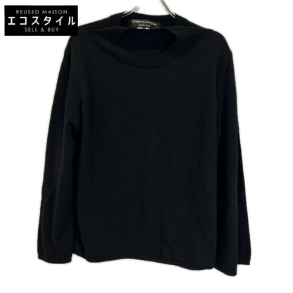 COMMEdesGARCONS HOMME PLUS コムデギャルソンオムプリュス 24SS PM-N017 ブラック ウール ドッキング ダブルニット トップス