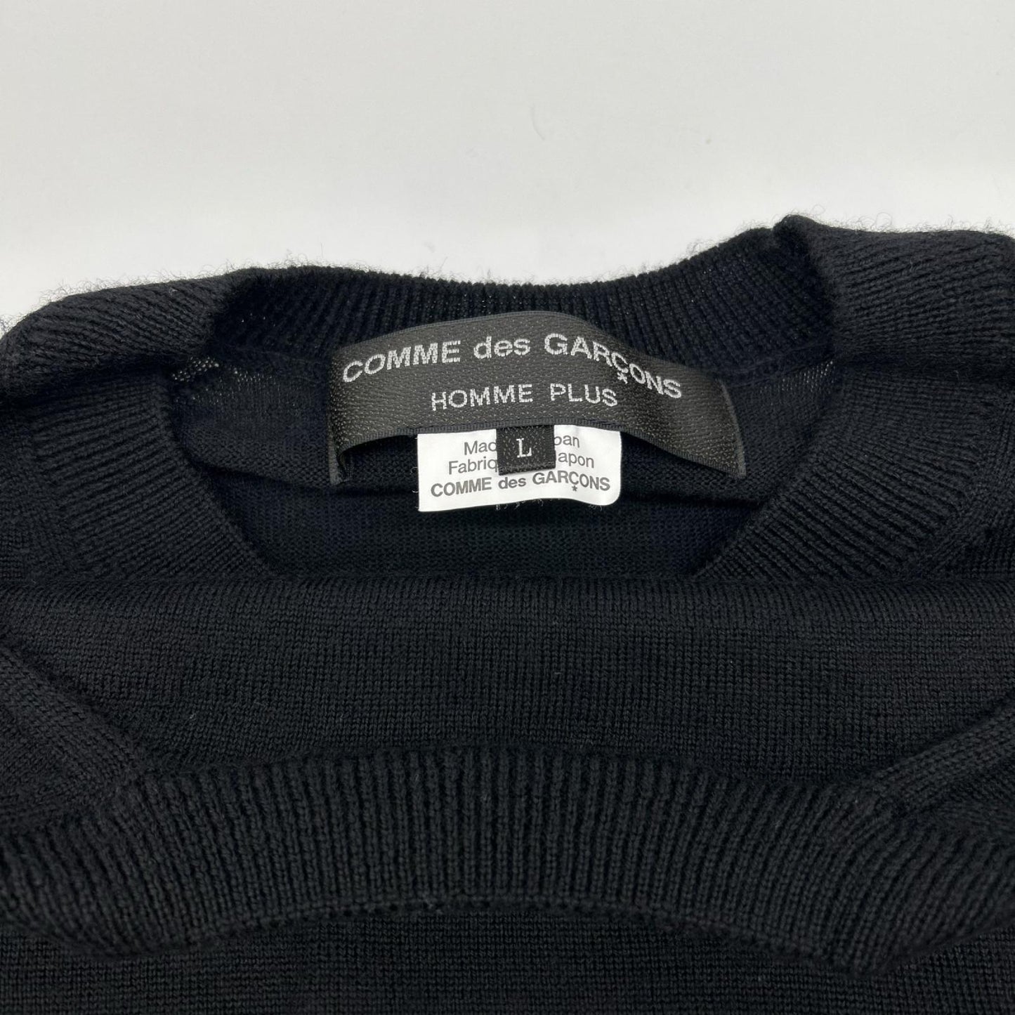 COMMEdesGARCONS HOMME PLUS コムデギャルソンオムプリュス 24SS PM-N017 ブラック ウール ドッキング ダブルニット トップス