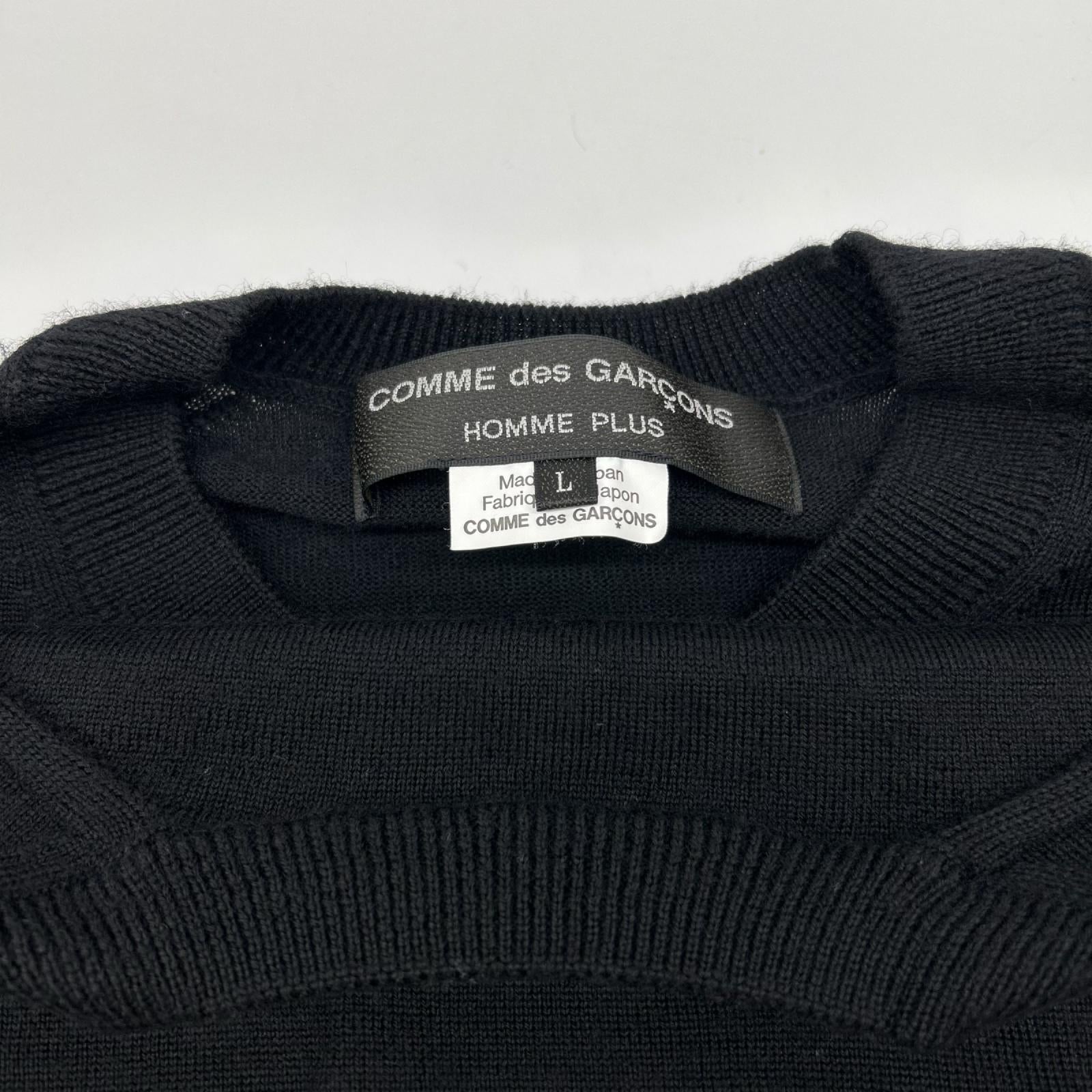 COMMEdesGARCONS HOMME PLUS コムデギャルソンオムプリュス 24SS PM-N017 ブラック ウール ドッキング ダブルニット トップス