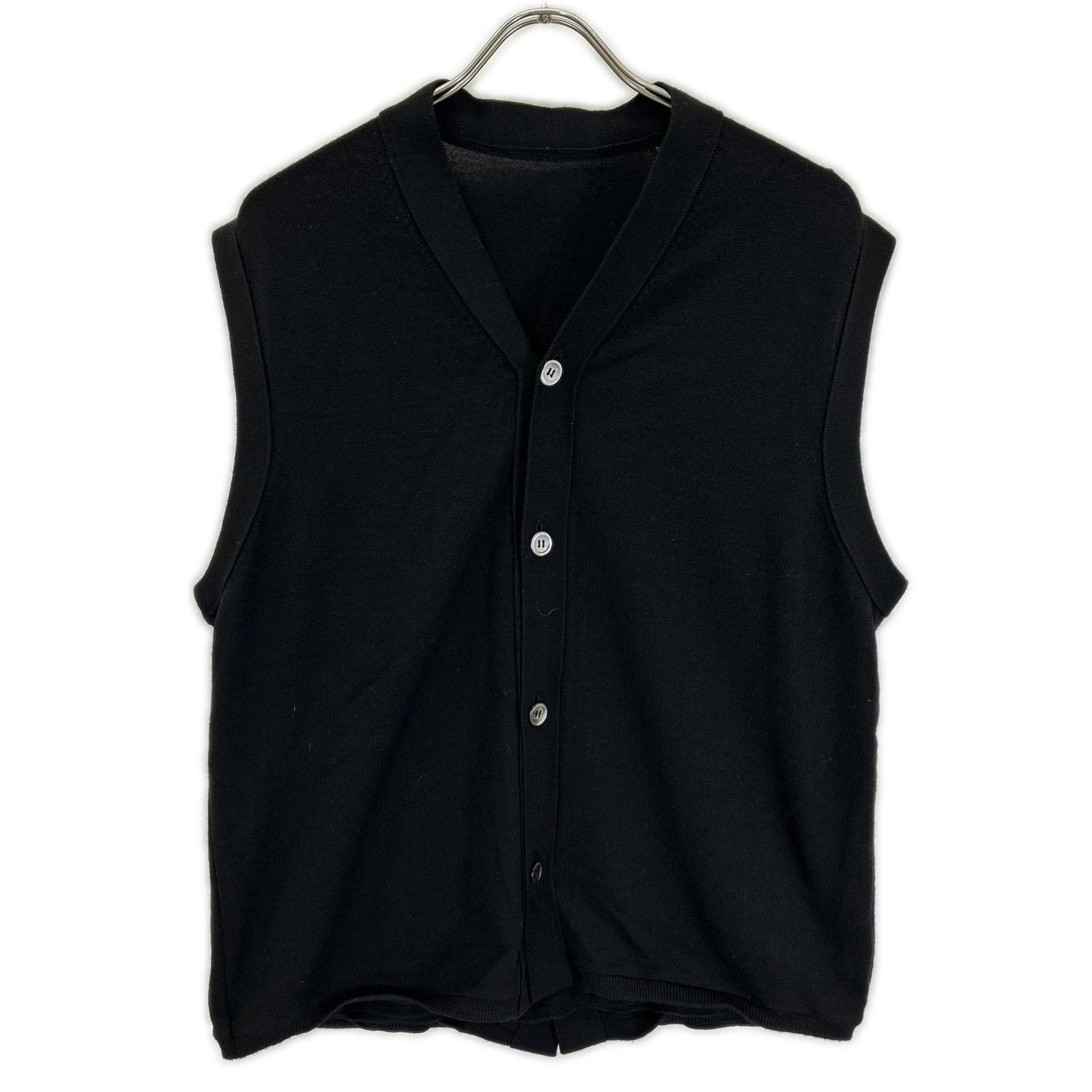 COMMEdesGARCONS HOMME PLUS コムデギャルソンオムプリュス 24SS PM-N019 ブラック ウール ドッキングダブルニットベスト ベスト