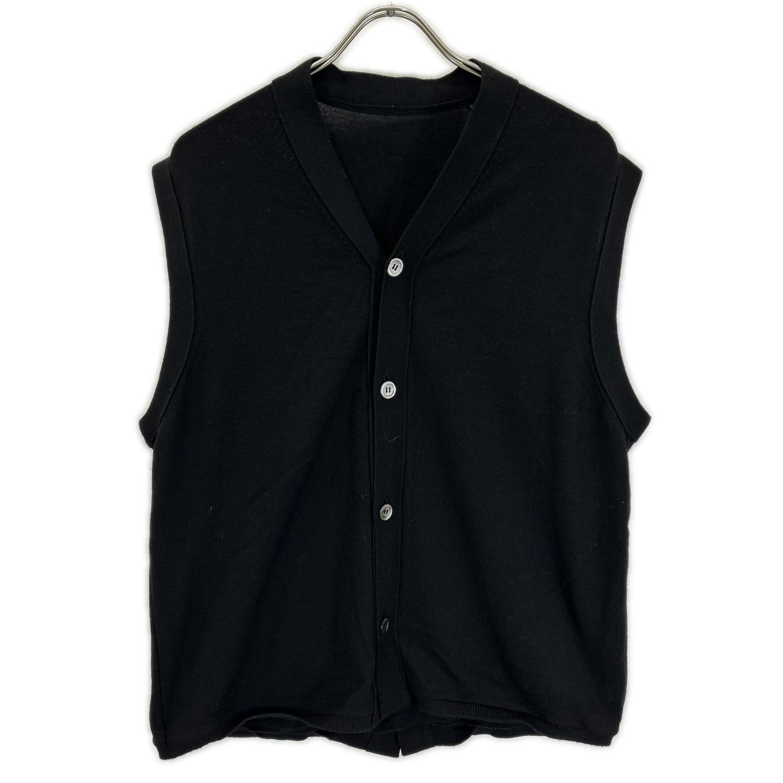 COMMEdesGARCONS HOMME PLUS コムデギャルソンオムプリュス 24SS PM-N019 ブラック ウール ドッキングダブルニットベスト ベスト