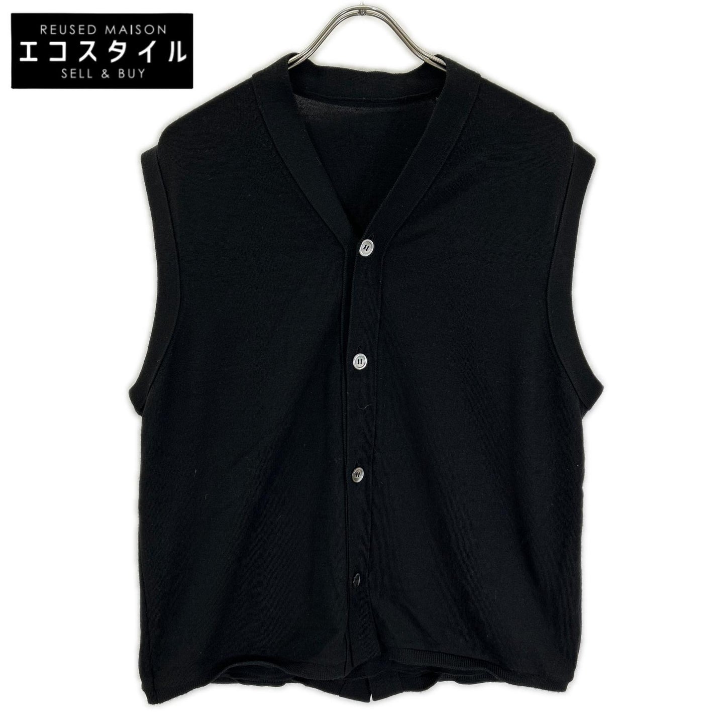 COMMEdesGARCONS HOMME PLUS コムデギャルソンオムプリュス 24SS PM-N019 ブラック ウール ドッキングダブルニットベスト ベスト
